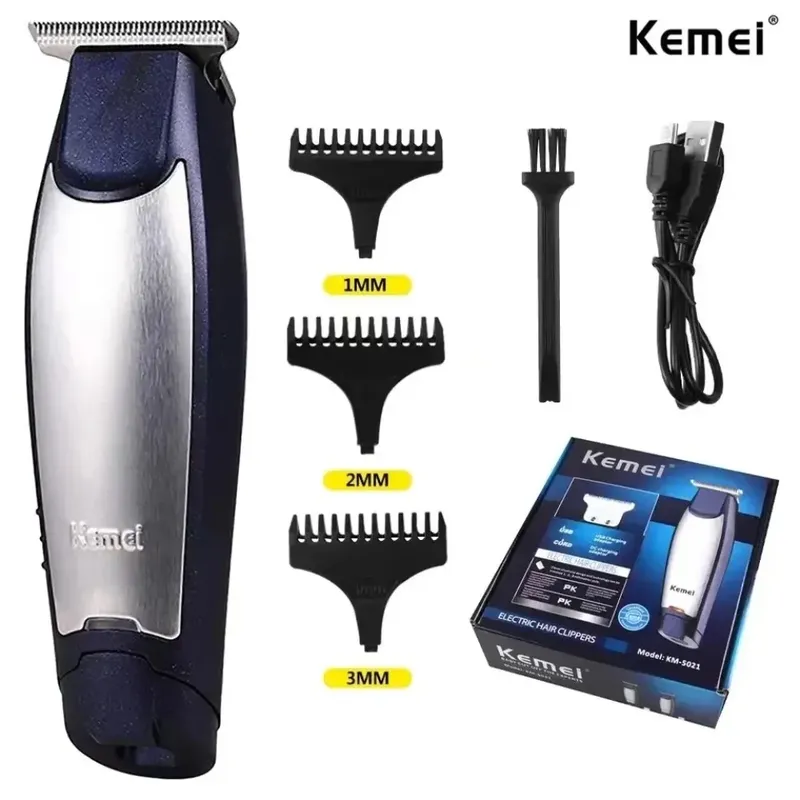 Kemei KM-5021 Elektrischer Haarschneider, professionelles Haarschneideset, USB-Kabel, wiederaufladbar, Glatze, Herren-Haarschneidemaschine