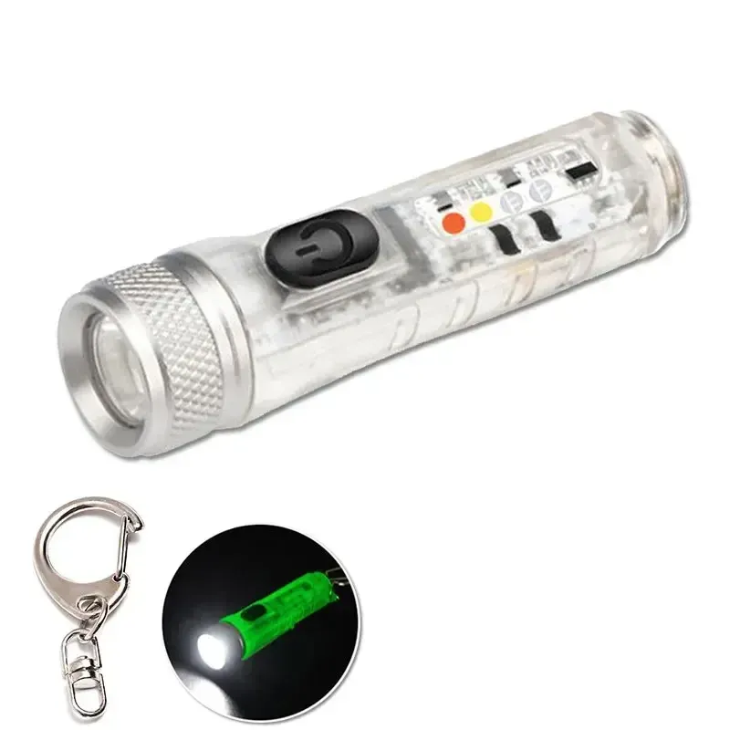 Mini-Schlüsselanhänger-Taschenlampe, wiederaufladbare LED-Taschenlampe, tragbar, magnetisch, USB-Lade-Taschenlampe, Hochleistungs-Camping-Laterne mit großer Reichweite