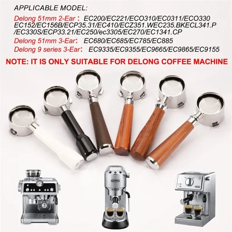 51mm Kaffee Boden Siebträger Für Delonghi EC680 EC310 Ersatz Filter Korb Espresso Maschine Griff Cafe Zubehör