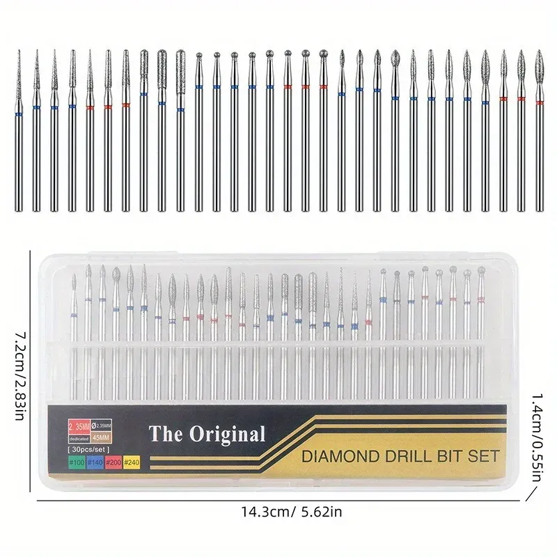 30 Teile/schachtel Maniküre Schleifen Kopf Set Diamant Nagel Bohrer Rotary Elektrische Fräser Für Pediküre Maniküre Dateien Häutchen