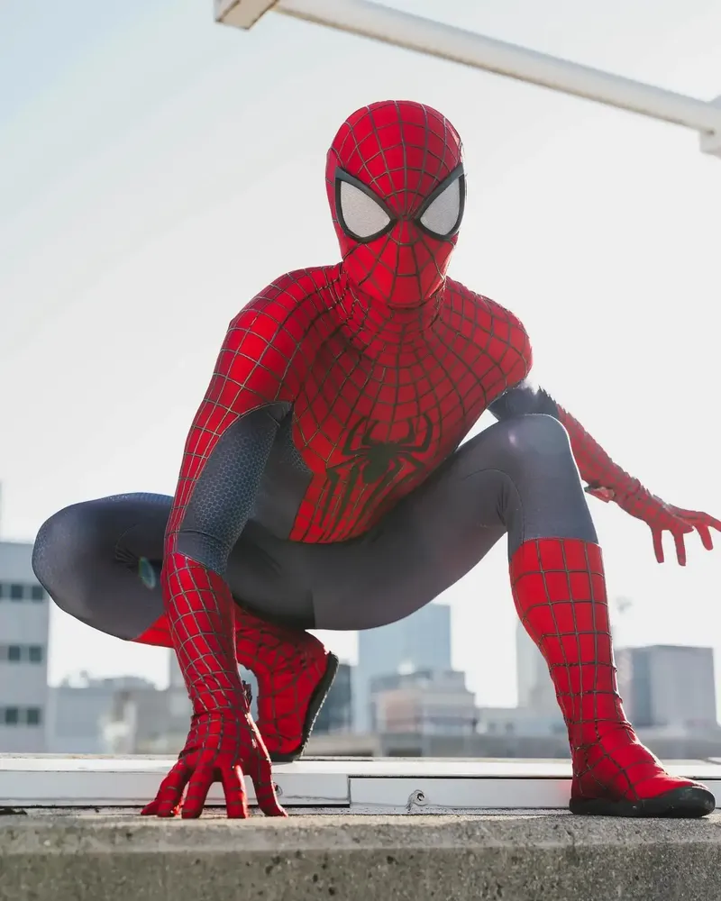 Halloween Männer TASM Spinne Cosplay Kostüm Superheld Zentai Anzug Erwachsene Männlich Voller Bodysuit Mann Party Overall