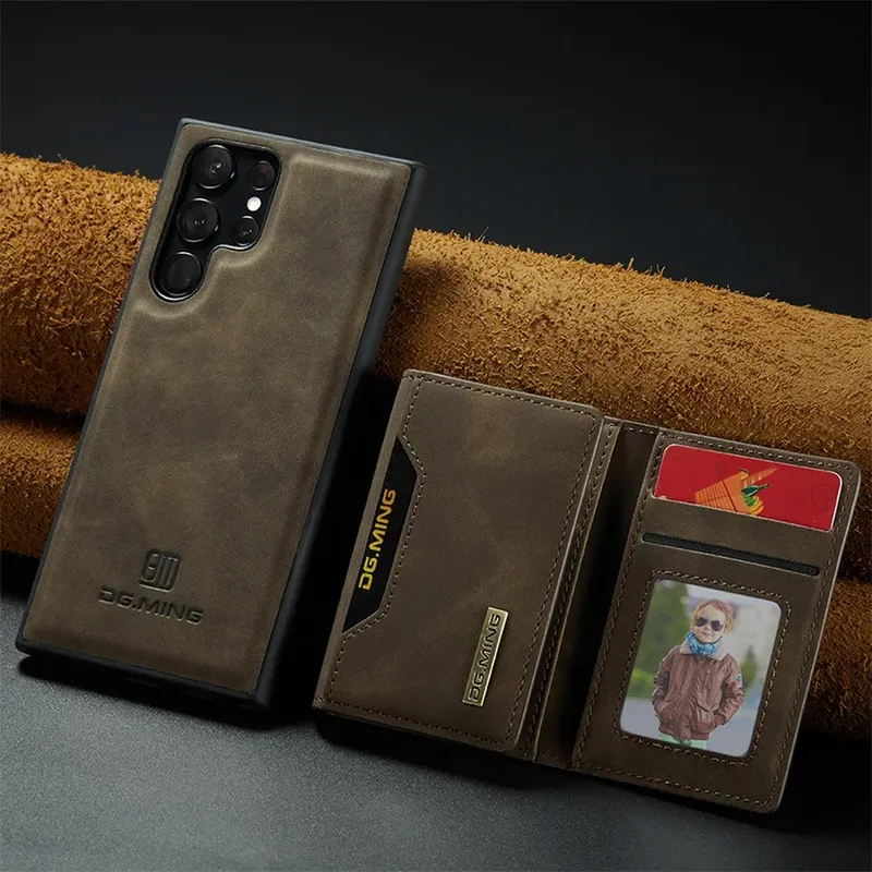 Luxuriöse magnetische Leder-Brieftaschenhülle für Samsung Galaxy S25 Ultra S24 S23 S20 S21 S22 Plus Note 20 Ständer Kartenhalter-Abdeckung