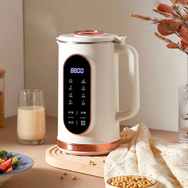 1500ml Sojamilch-Maschine Elektrischer Entsafter Mixer Sojabohnenmilch-Hersteller Wandbrechmaschine mit 10-Blatt-Klinge Frühstücksmaschine