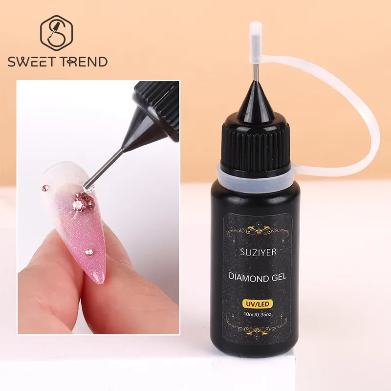 10 ml Nagel-Strass-Kleber zum Aufkleben, 3D-Dekorationen, DIY, superstark, für Nagelkunst, Kristall, Edelsteine, Schmuck, Kantenversiegelungsgel