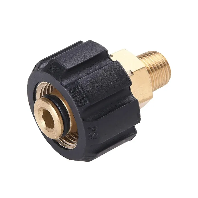 Hochdruckreiniger-Schlauchadapter, weiblich, metrisch, M22 auf 1/4 und 3/8 Zoll männlich, passendes Zubehör (Stecker auf Buchse, 14 mm/15 mm Außendurchmesser)