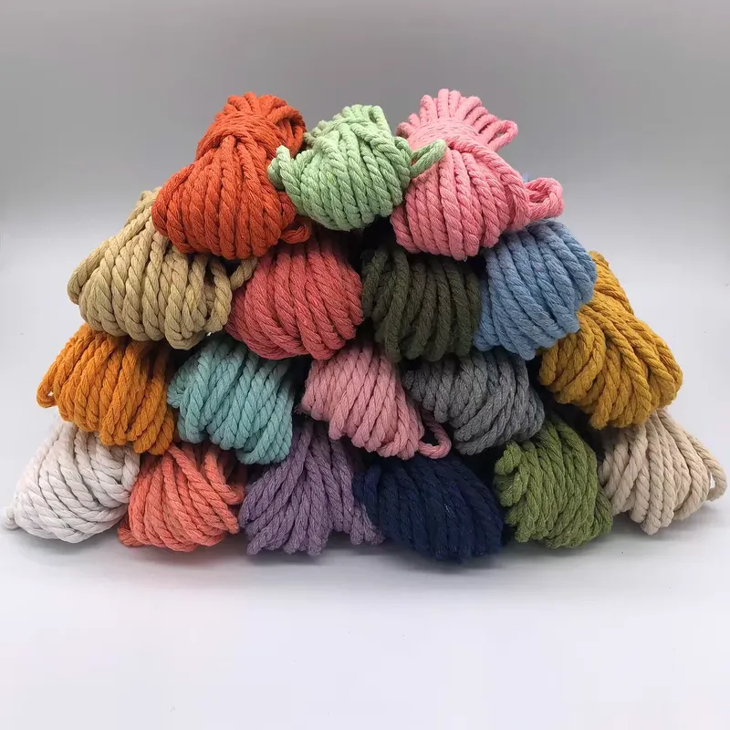 3mm-4mm 10Meter bunte Baumwoll schnur Handwerk Schnur Makramee Seils chnur DIY Home Textil Geschenk verpackung Hochzeits dekor