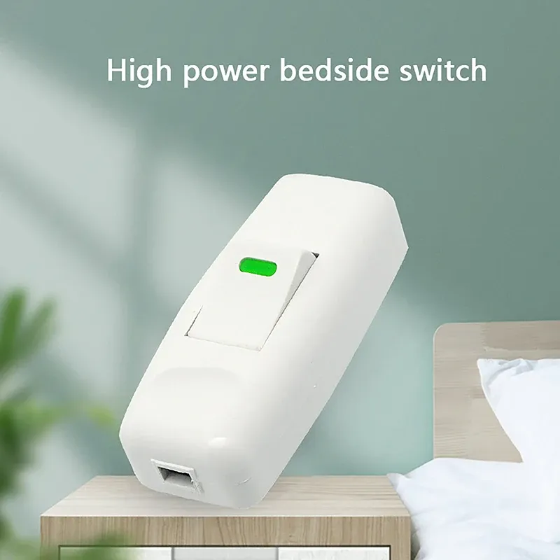 1Pc Hause Klassische Weiß Inline On/Off Tisch Lampe Nacht Lampe Taste Draht Kabel Schalter Elektrische Zubehör