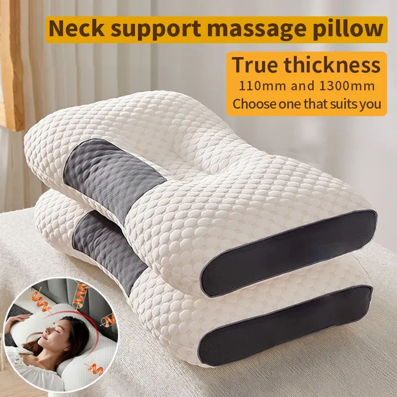 Nackenkissen helfen beim Schlafen und schützen den Nacken, orthopädisches Haushalts-Sojabohnenfaser-SPA-Massagekissen zum Schlafen