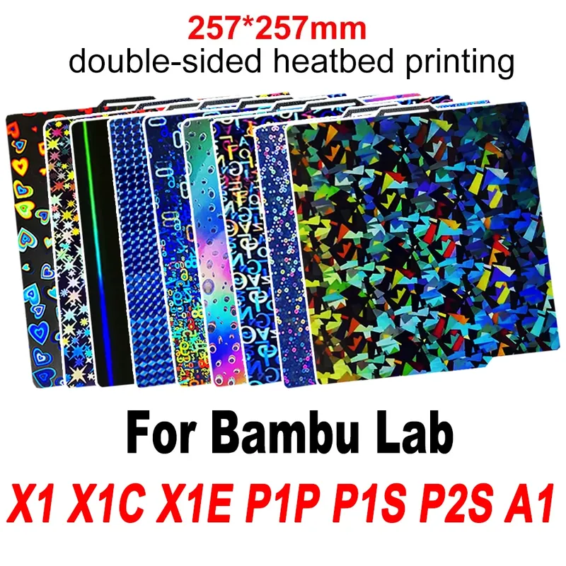 X1C P1P P1S P2S A1 X1 Bauplatte für Bambu Lab – Glatte PEI-Folie, PEO, PET für Bambulab P1P 3D-Drucker Heizbett-Bauplatte