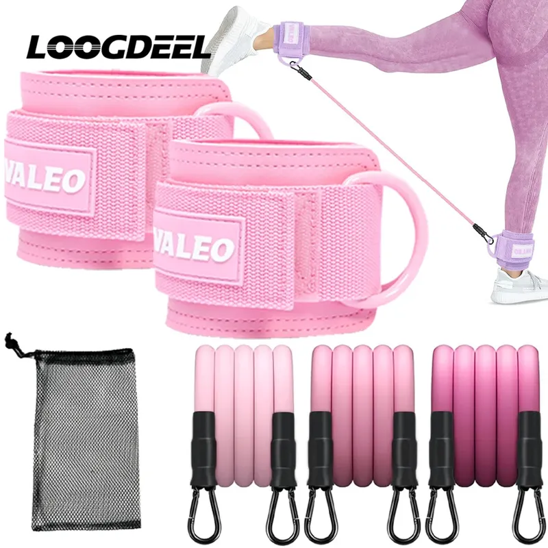 LOOGDEEL 1 Stück Knöchelriemen-Set, Fußstütze, Manschette, Unisex, Yoga, Pilates, Widerstandsbänder mit Knöchelpolster, Gewicht, Beintrainingsklammer