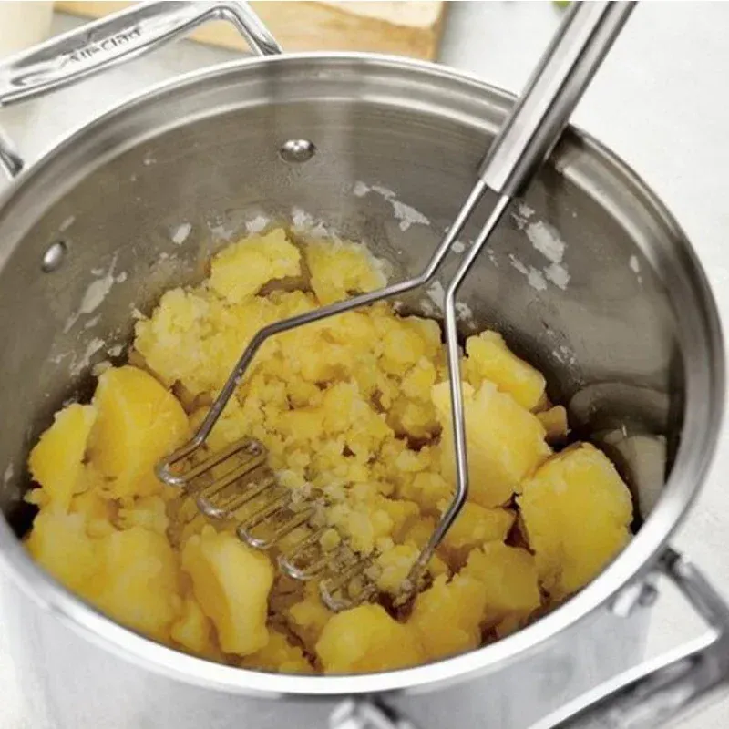1 Stück Edelstahl Küchengerät Kartoffelstampfer Presse Kochwerkzeug Kartoffelpüree Wellendruck Küchenzubehör