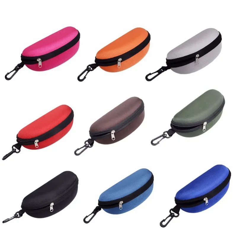 Tragbare eva brillen etui mit karabiner haken bunte sonnenbrille hartsc halen koffer reiß verschluss brillen schutz box halter neu 2024