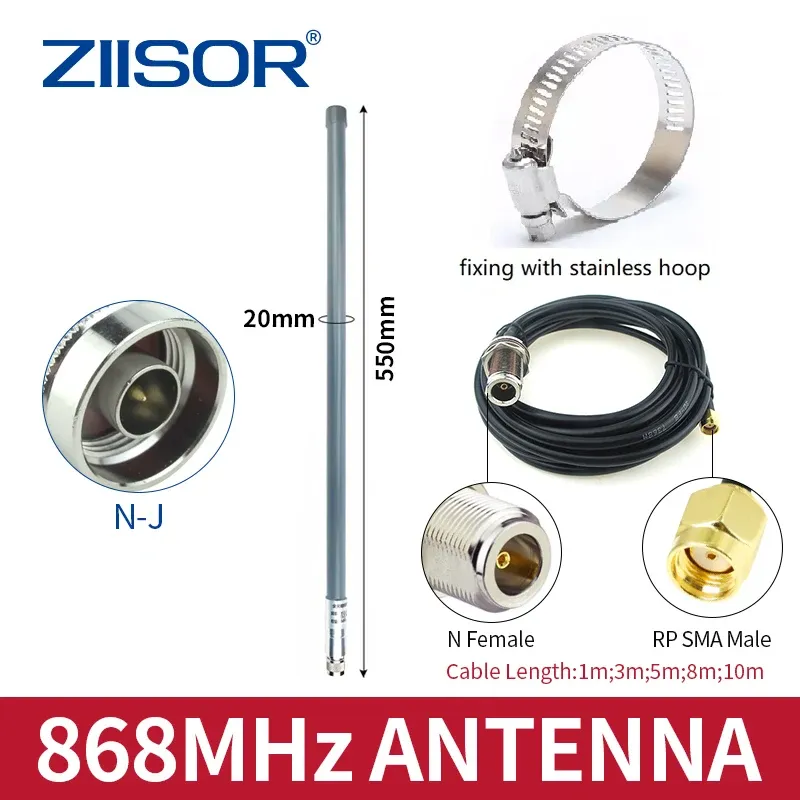 Outdoor-LoRa-Antenne 868 MHz für Meshtastic Helium Miner 868 MHz Hotspot-Antennen für Lorawan Long Range RP SMA-Stecker mit Kabel