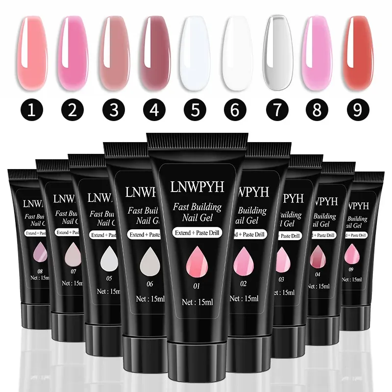 Poly Extension Nagelgel-Set, professionelles Nail Art Kit, Acryl-Nagelverlängerungsfinger, alles für schnelles Aufbau, Gel-Verlängerungsgel-Set
