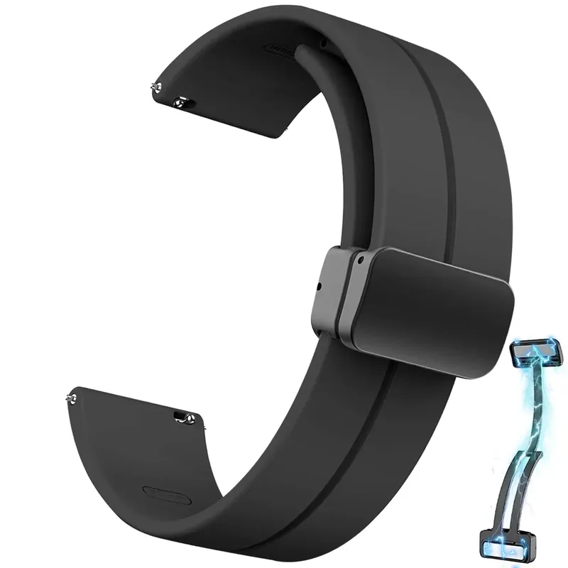20mm 22mm Armband für Samsung Galaxy Uhr 6/4/5 Pro/Classic/Gear S3/Active 2 Sport Silikon Magnetschnalle Huawei GT 2 2e 3 Band