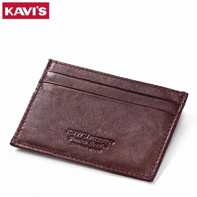 Neuer schlanker Kartenhalter aus 100 % Rindsleder für Herren, dünne Mini-ID-Kreditkarteninhaber, Geldbörse, minimalistische Geldbörsen mit Vordertasche