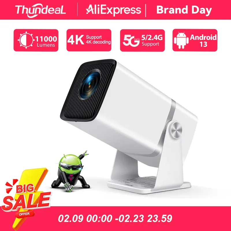 ThundeaL 4K Full HD Projektor FHD TD80W Android WiFi 3D Heimkino TD80 Tragbarer Strahl Mini Projektor Treffen 3D Video PK HY320