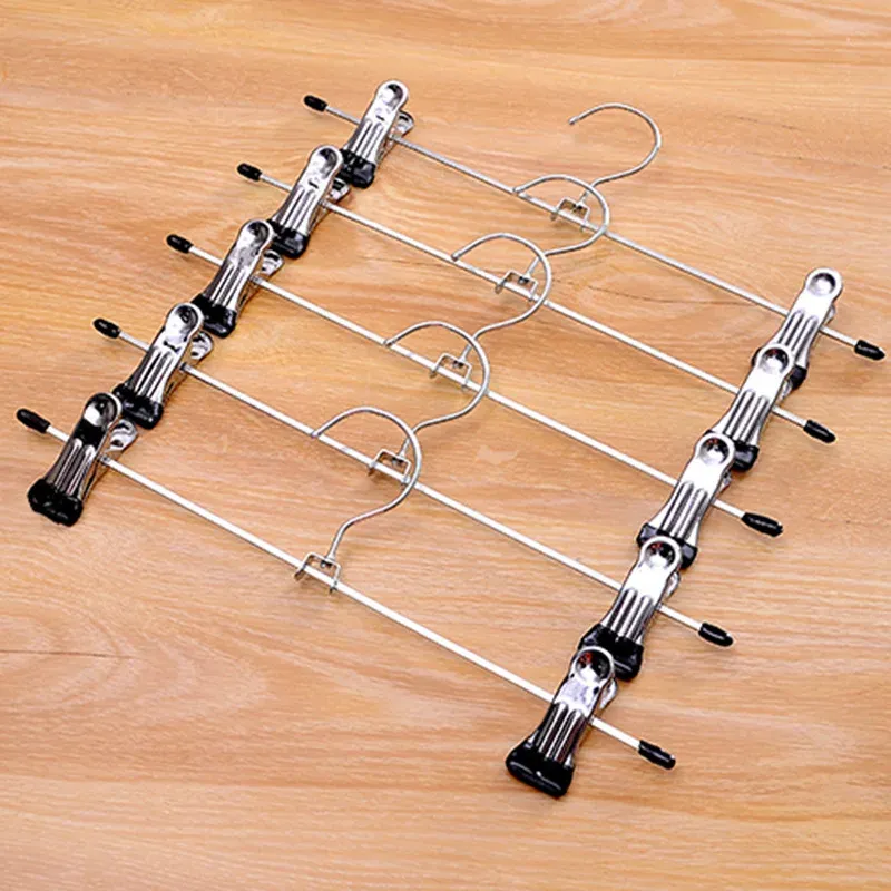 5 Stück winddichte Metall-Kleiderbügel für Kleidung, Zuhause, Hosen, Mantel, rutschfeste Trocknungskleiderbügel mit verstellbaren Clips, Schränke, Lagerregale