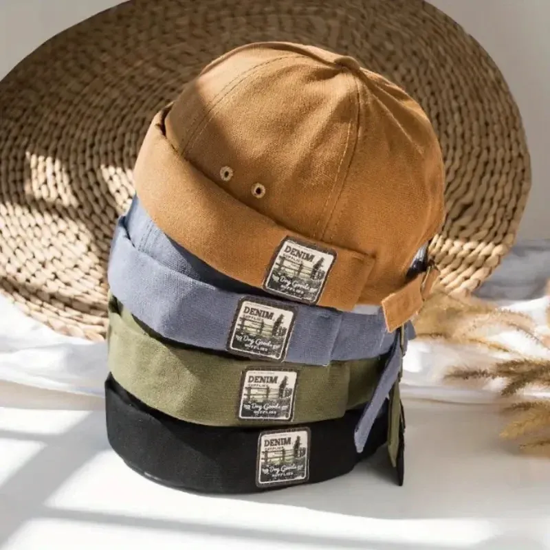 Dome Melon Cap Männer Frauen Mode Vintage Brimless Hut Hip Hop Vermieter Hut Unisex Skullies Beanie Einfarbig Docker Cap