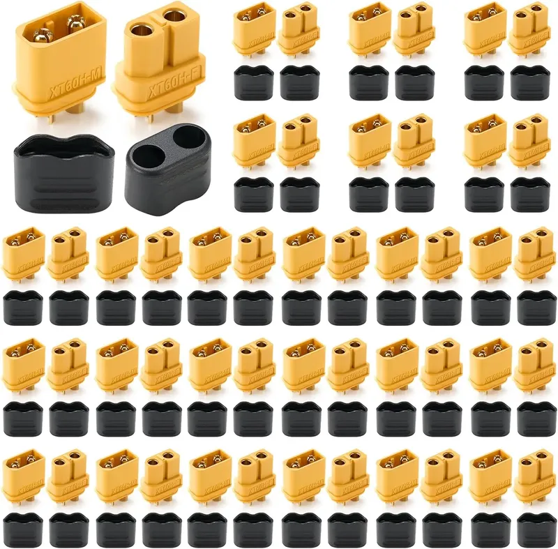 10 Paar XT60H (XT60 Upgrade) Steckverbinder, XT60H männlich weiblich Rundsteckverbinder Stecker mit Hülle für Lithiumbatterie RC Flugzeuge Auto