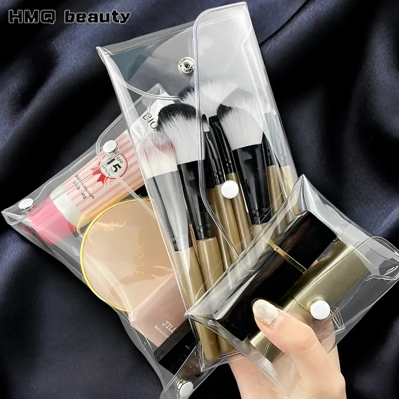 Transparente Kosmetiktasche S/M/L, tragbarer PVC-Organizer für Make-up-Pinsel, Toilettenartikel, wasserdichte Aufbewahrungstaschen für Schreibwaren, Make-up-Werkzeug