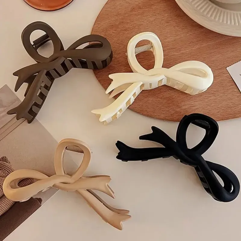 13cm Matte Haarspangen – Vintage Schleifenklemmen für Damen, Haifischklammer Pferdeschwanzhalter