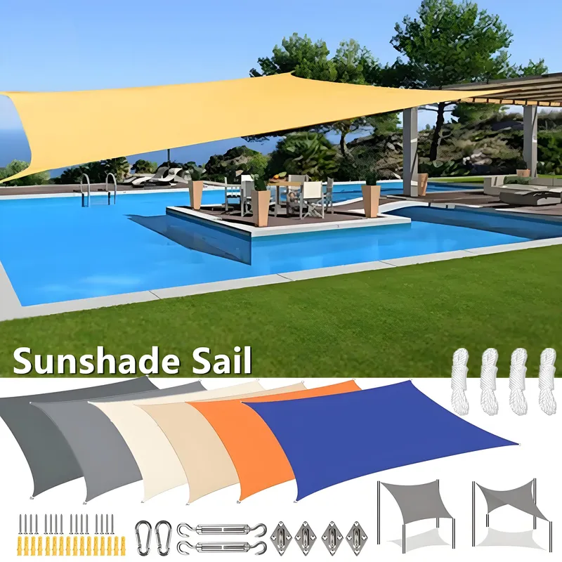 Wasserdichter Sonnenschutz, Segelüberdachung, rechteckig, UV-Block, Sonnenschutz für den Außenbereich, Garten, Terrasse, Hinterhof, Terraza, Markise, Sichtschutz