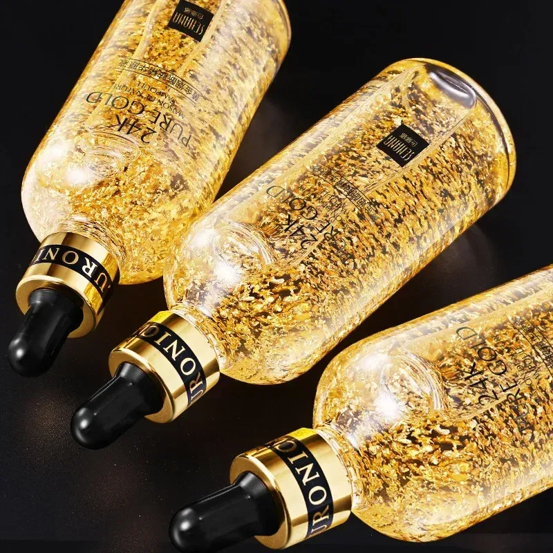24K Gold Hyaluronsäure Nicotinamid Gesichtsessenz Nachschub Befeuchten Schrumpfen Poren Aufhellen Hautpflege Straffendes Gesichtsserum