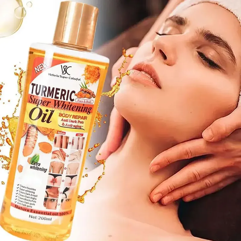 Ätherisches Kurkumaöl, Gesichts- und Körpermassageöl, feuchtigkeitsspendender Diffusor, Aromatherapie, aufhellend, glättend, Körper-Gesichtspflege, 200 m