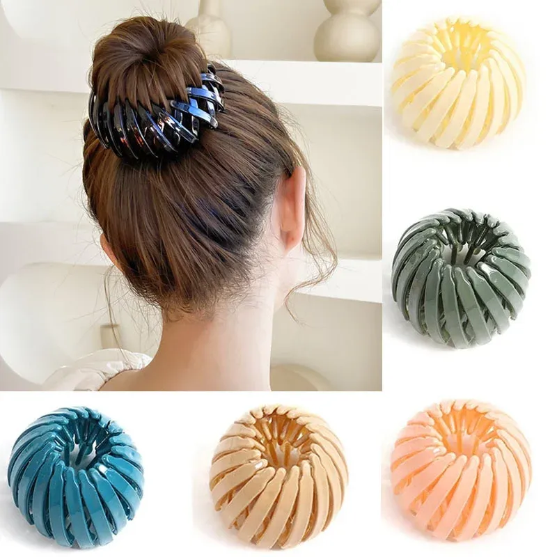 Neue Mode Frauen Brötchen Klaue Clips Schachtelhalm Schnalle Clip Vogel Nest Erweitern Haar Zubehör Weibliche Pferdeschwanz Kopfbedeckungen