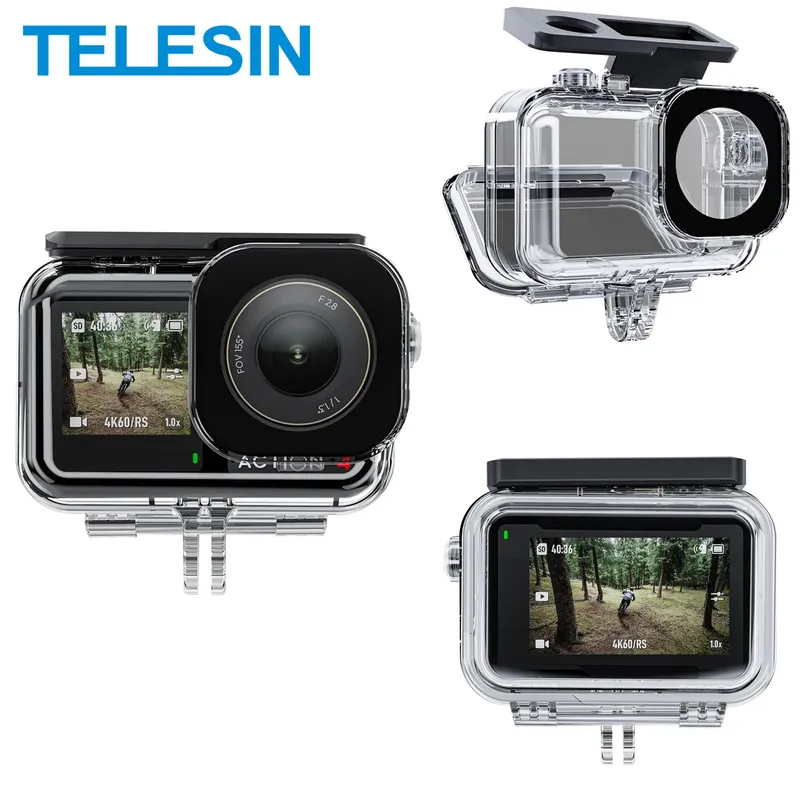 TELESIN 45M Wasserdichte Fall Für DJI OSMO Action 3 4 5pro Tauchen Gehäuse Abdeckung Action Kamera Zubehör