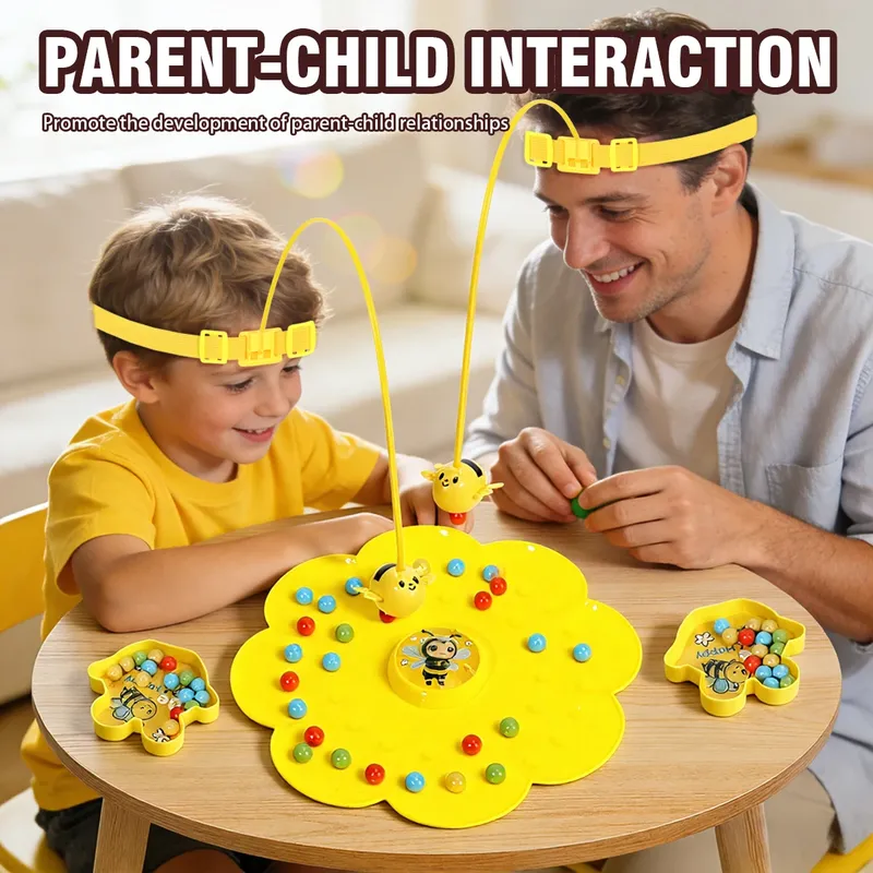 1 Satz süßer Bienen-Brettspielspielzeuge, lustige interaktive Spiele für Familientreffen und Freunde, Intelligenzschläger für zwei Personen