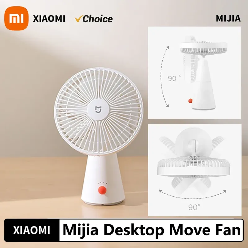 Xiaomi Mijia Desktop Move Fan Typ-C-Aufladung, 4000 mAh, extrem lange Akkulaufzeit, geräuscharmer Mini-Desktop-Handheld mit doppeltem Verwendungszweck, Sommer
