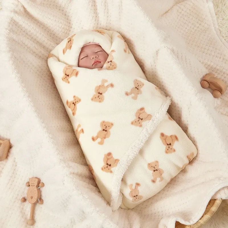Winter Baby Decke Fleece Warme Quilt für Neugeborene Bettwäsche Baby Swaddle Wrap Flanell Lamm Weiche Baby Kinderwagen Decke Manta Bebe