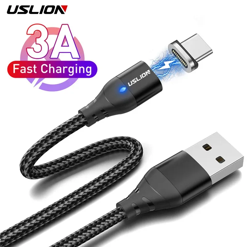 USLION 1/2 M USB C Magnetkabel Schnellladung Typ C Kabel Draht Für Xiaomi 13 Magnet USB C Daten Ladekabel Telefon Adapter Kabel