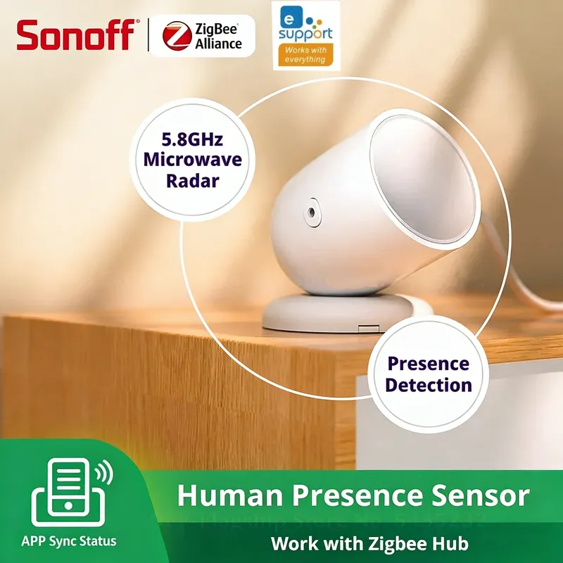 SONOFF SNZB-06P Sonoff Anwesenheitssensor SNZB 06P Präsenzerkennung Lichtsensor Smart Home Sicherheit Kompatibel mit Alice