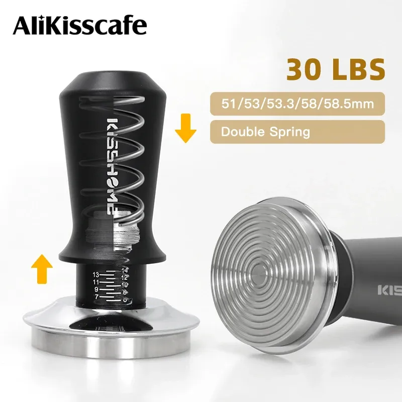 Kaffee Tamper 30lb Konstantdruck Kalibrierte Doppelfeder 51mm 53mm 58mm Breville Espressomaschine Zubehör Barista Werkzeuge