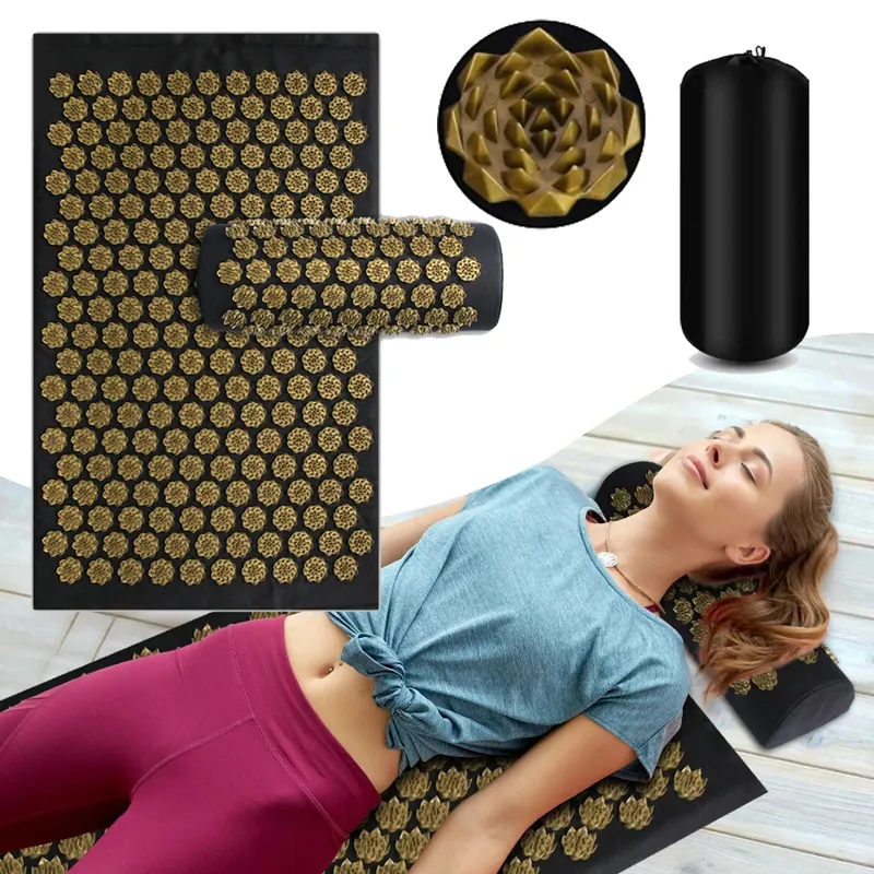 Akupressur-Yogamatte, Kuznetsovs Applikatorkissen, Sensi-Massage, Körpernadeln mit Spikes, Kissen, Fußmassagegerät, Fitness, Pilates