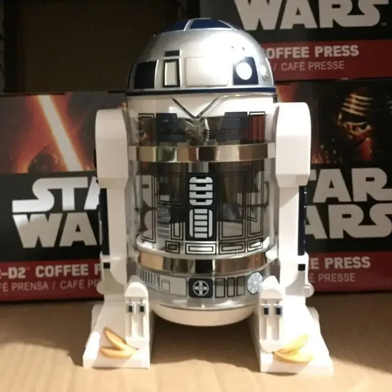 Star Wars R2-d2 960 ml Moka Handkaffeemaschine Cartoon Roboter Büro Zuhause Manuelle thermische Edelstahl Drücken Mini-Kaffeekanne