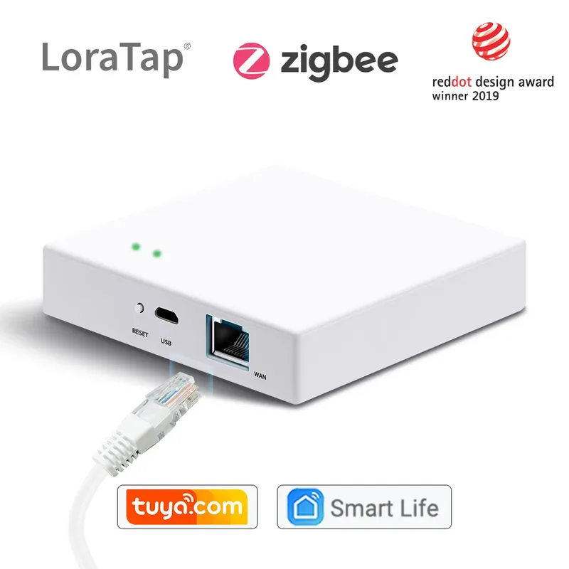 LoraTap Smart Home Tuya ZigBee Gateway Hub Bridge mit Netzwerkschnittstelle Smart Life App Fernbedienungsgeräte bis zu 256 Mesh