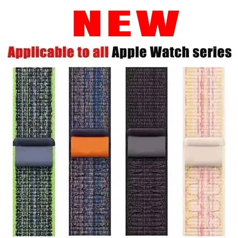 Nylonschlaufe für Apple Watch Armband 45 mm 44 mm 49 mm 46 mm 40 mm 41 mm 38 mm 42 mm Correa Armband iWatch Serie 10 Ultra2 6 Se 7 8 9 Band