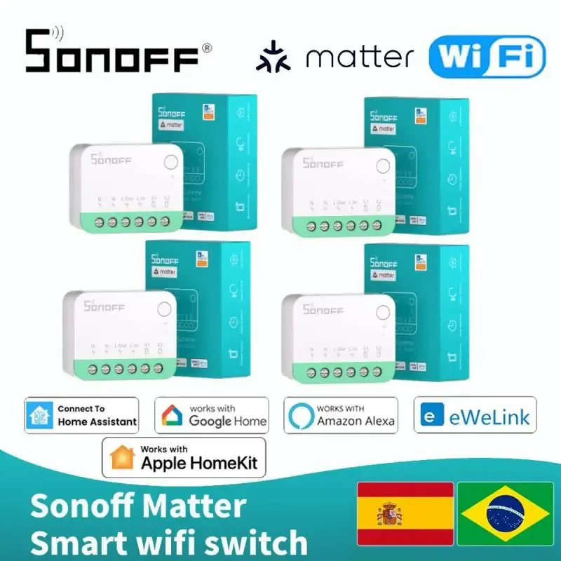 Sonoff Mini R4 Matter WiFi Smart Home Lichtschalter Sonoff Mini R4 Extreme Matter Relay Funktioniert mit Alexa Google Home Homekit