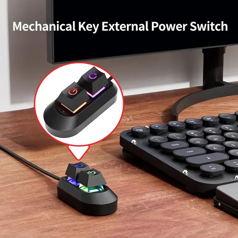 2M Kabel Computer Desktop-Schalter PC-Motherboard Externer Start Ein/Aus- und Reset-Knopf Verlängerungskabel Tastenschalter