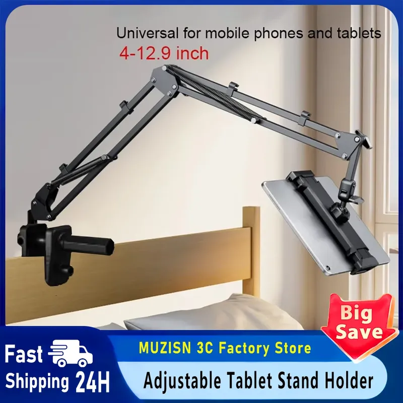 Tablet-Ständer fürs Bett Drehbarer Telefonhalter für 4-12,9 Zoll iPad Pro Samsung Tab Xiaomi Pad Tablet Verstellbarer Halter mit Langarm