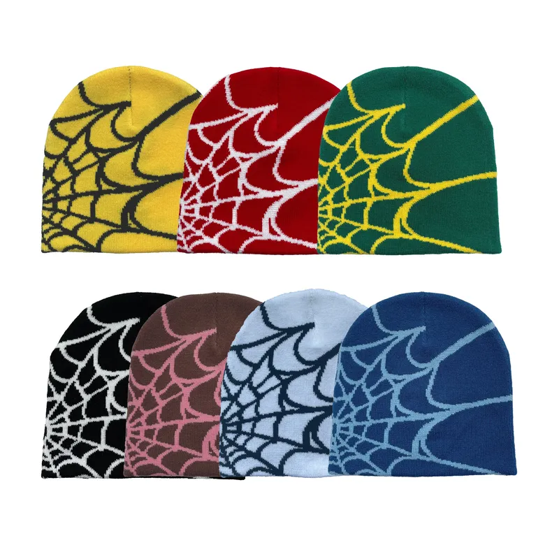 Unisex-Strickmütze mit Spinnennetz-Aufdruck, warme Outdoor-Pullover-Mütze, Persönlichkeit, Beanie-Mütze