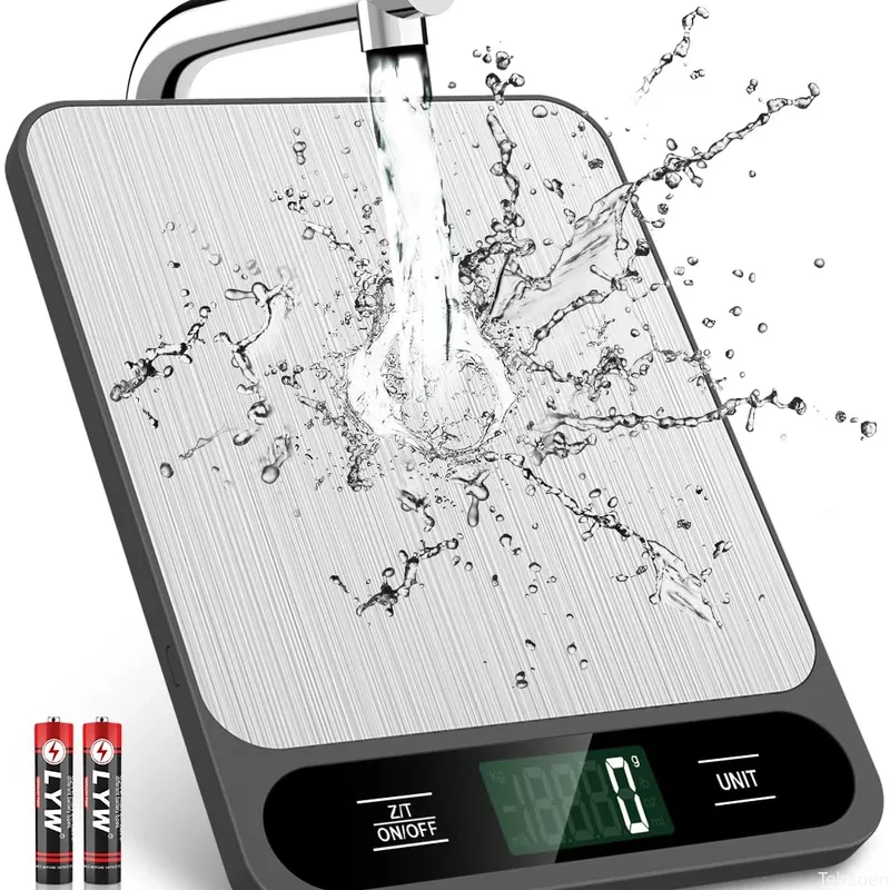 Digitale Küchenwaage, Lebensmittelwaage, Kaffeewaage, intelligente elektronische, wasserdichte Digitalwaage zum Backen und Kochen