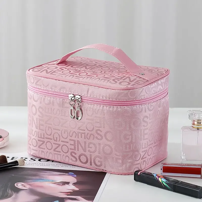 Aufbewahrungsorganisator, Make-up-Tasche, praktisch, großes Fassungsvermögen, Make-up-Zubehör, Kosmetiktasche, wasserdichte Reise-Kosmetiktasche für Zuhause