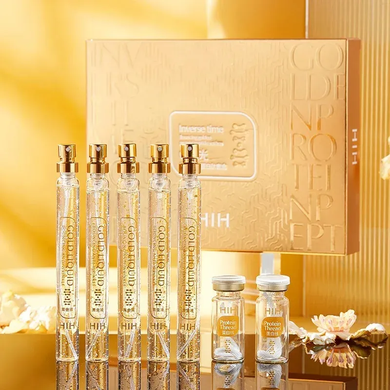 Lösliche Facelifting-Fäden Kollagen Gesichts essenz Protein Peptid Gold Seide Draht Gesichts serum für Anti-Aging straffende Haut