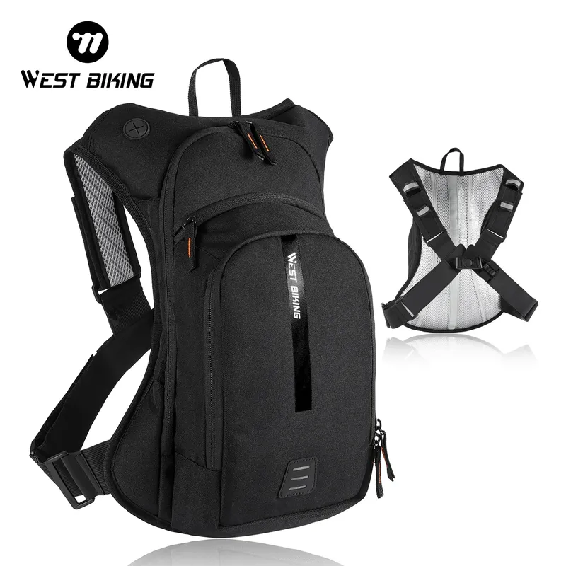 WEST BIKING 10L Ultraleichter Fahrradrucksack Ergonomischer Riemen MTB Rennradtasche mit Wasserbeutel Outdoor Wandern Klettertasche