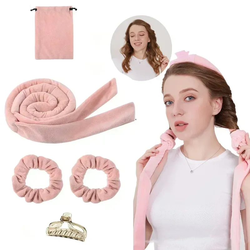 Frau Heatless Curling Stange Stirnband Faul Haar Curler Keine Hitze Lockenwickler Weiche Locken Schlafen Flexi Stangen Mädchen DIY Styling Werkzeuge